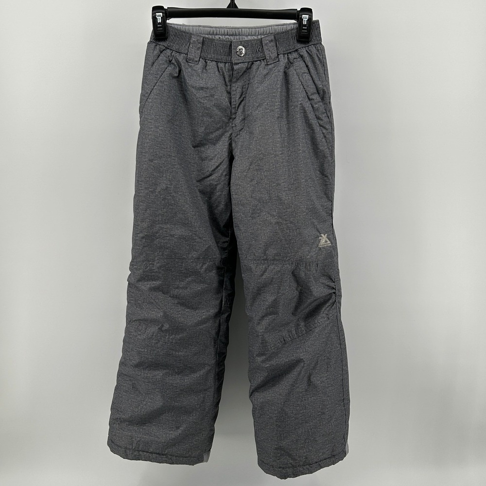 ZeroXposur Kids Unisex Ski Snow Pants Gray 10/12 Insulated Waterproof Winter